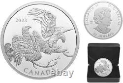 2023 'L'aigle chauve frappant' Pièce en argent fin de 30 $ (RCM 207805) (20626)