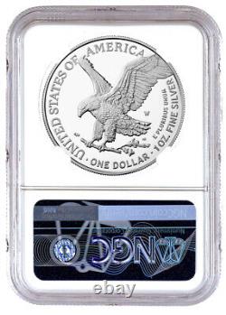2023-W 1 oz. American Silver Eagle $1 NGC PF70 UC Brown Label: Aigle d'argent américain de 1 oz. 2023-W, $1, NGC PF70 UC, étiquette brune.