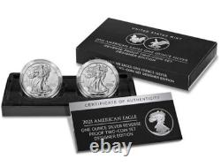 American Eagle 2021 One Ounce Silver Inverse Proof Two Coin Set Designer Edition