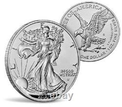 American Eagle 2021 Une Once Argentée À L'envers Deux Pièces De Monnaie Set Pre Vente 21xj