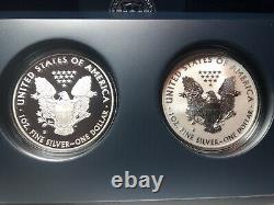 Édition limitée de l'ensemble de 2 pièces d'argent américain Silver Eagle 75e anniversaire de 2012-S PF & REVERSE PROOF.