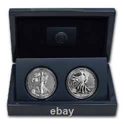 En français, cela se traduit par : Ensemble de deux pièces d'argent American Eagle de 2013 de la Monnaie de West Point (avec boîte et certificat d'authenticité) Référence #76075