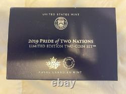 Ensemble Pride Of Two Nations: l'Aigle d'argent W Enhanced Reverse Proof 2019 et la Feuille d'érable