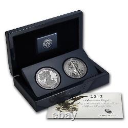 Ensemble de 2 pièces d'argent American Eagle 2012-S (75e anniversaire) N° de référence 70576