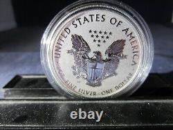 Ensemble de 2 pièces de 1 once en argent pur à 99,9% American Eagle 2021, épreuve inversée, avec conception des créateurs W & S