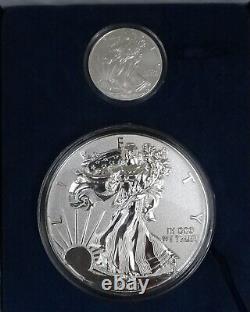 Ensemble de pièces commémoratives en argent American Eagle de 2015 de 2 pièces, comprenant une demi-livre et un dollar de preuve