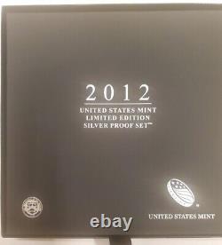 Ensemble de preuve en argent édition limitée 2012, boîte noire et certificat d'authenticité, 7 pièces et aigle en argent