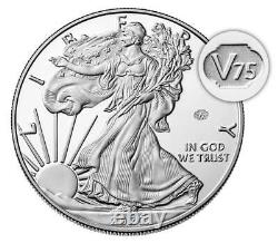 Fin De La Seconde Guerre Mondiale 75e Anniversaire American Eagle Silver Proof Coin In Hand