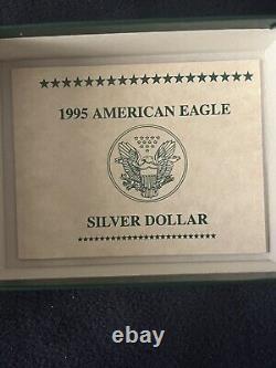 Lot de 3 dollars américains en argent Aigle d'argent comprenant 2003, 1995 et 1990