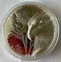Mongolie 10 Oz Majestic Eagle High Relief Silver Coin 2020 En Capsule En Plastique