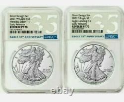 Ngc Pf70 American Eagle 2021 One Oz Silver Inverse Proof Two Coin Set Designer