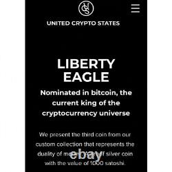 Pièce d'argent de 1 oz Ucs Liberty Eagle 2023 preuve de hologramme de crypto-monnaie