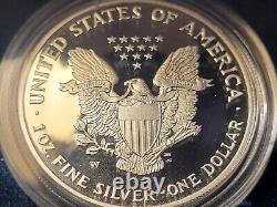 Pièce de 1 dollar American Silver Eagle 2007 de la Monnaie américaine avec COA.