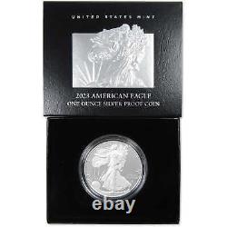Pièce de preuve American Silver Eagle 1 oz. 999 $1 de 2023 avec emballage d'origine et certificat d'authenticité SKUOPC99