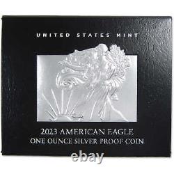 Pièce de preuve American Silver Eagle 1 oz. 999 $1 de 2023 avec emballage d'origine et certificat d'authenticité SKUOPC99