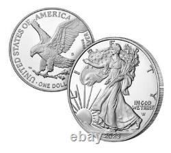 Pré-vente 2023 de la pièce d'argent américaine d'une once 'American Eagle' avec épreuve de qualité, NEUVE avec boîte et certificat d'authenticité.