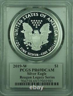 Preuve de l'Aigle d'Argent Américain 1 Oz Argent 2019-W Cameron Reagan PCGS PR-69 DCAM