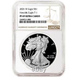 Prévente 2021-w Proof $1 American Silver Eagle Ngc Pf69uc Brown Label
