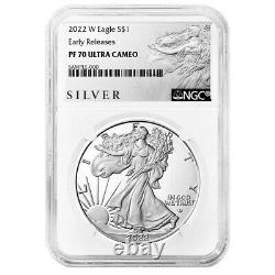 Prévente 2022-w Proof $1 American Silver Eagle Ngc Pf70uc Er Als Label