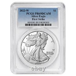 Prévente 2022-w Proof $1 American Silver Eagle Pcgs Pr69dcam Fs Blue Label