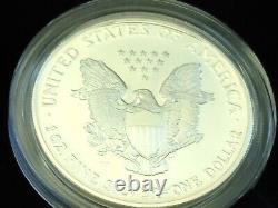 USA Proof 2005 W. 999 American Eagle Silver Dollar Avec Coa & Box. Astuces D'or